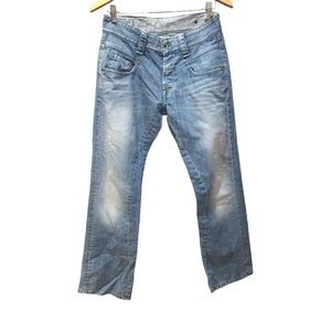 G Star Raw Radar Low Jeans Men 30x32 Contrast Stitch Straight Grunge Distressed